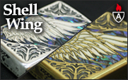 職人技！天使の羽を貝貼り象嵌で表現した、ジッポ シェルウィング