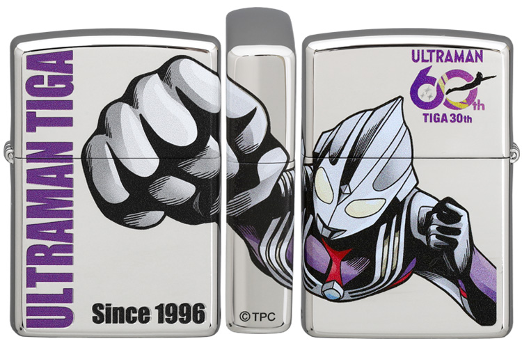 ZIPPOのキャンパスにティガを大きくレイアウトしました